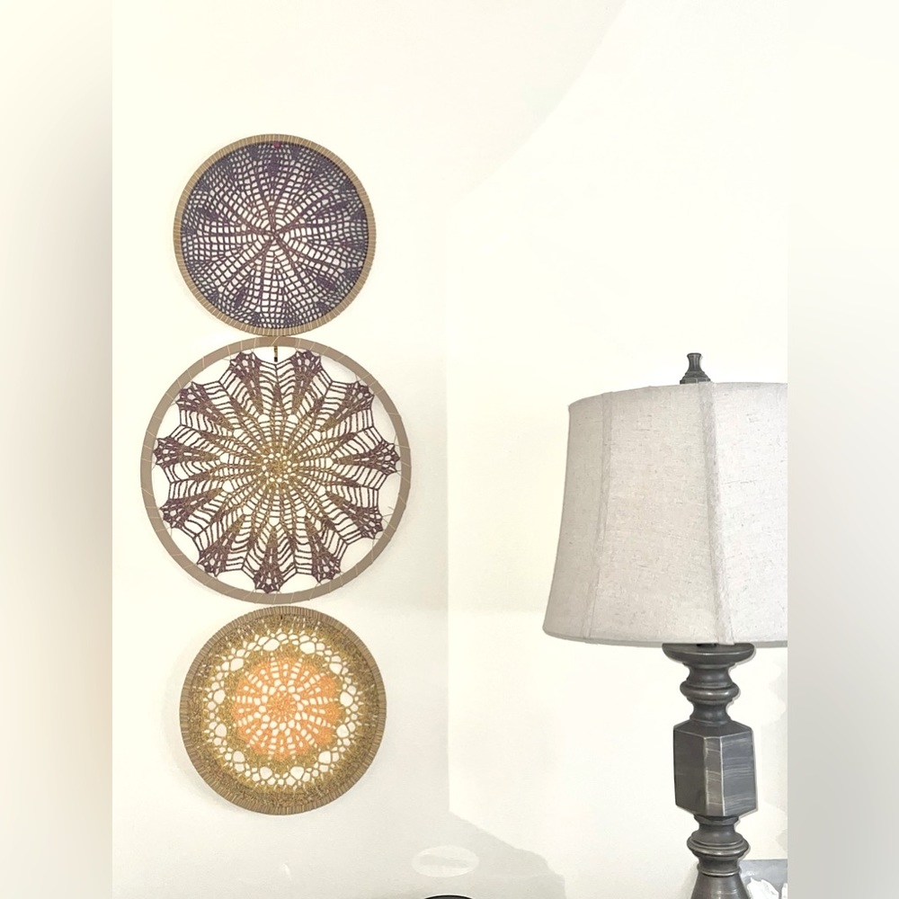Crochet Doily Wall Triptych - Picture 1 of 3